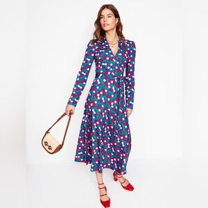 NWT Boden Blue Imogen Collared Jersey Dress, Sz 10L
